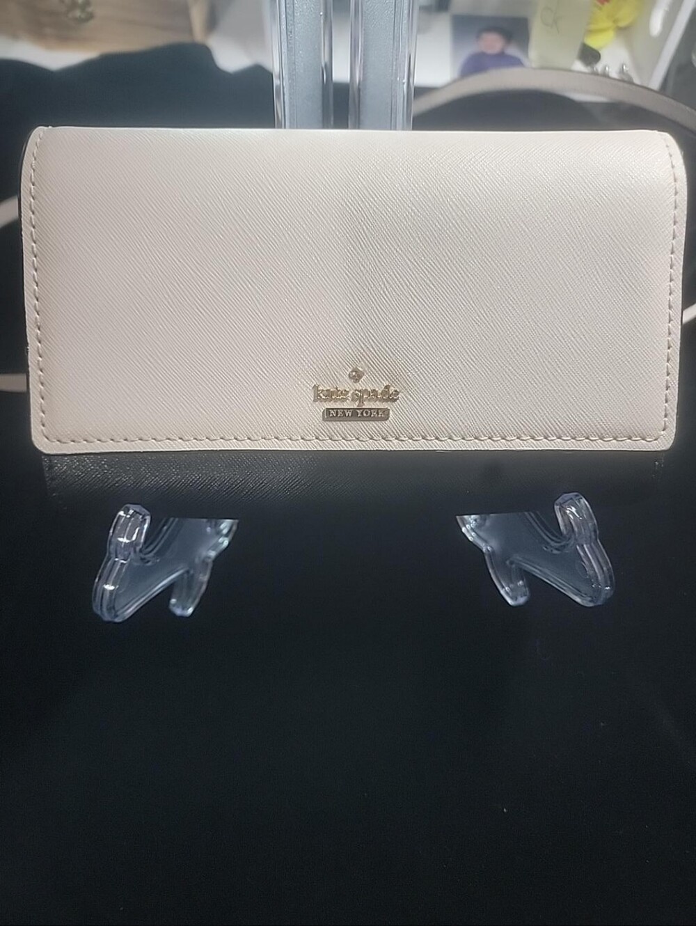 Kate Spade Cedar Street Cami Black Cream Saffiano Crossbody Clutch
